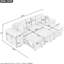 Canapé modulaire moderne en L à 3 places avec canapé-lit, 2 tabourets et rangement pour méridienne réversible