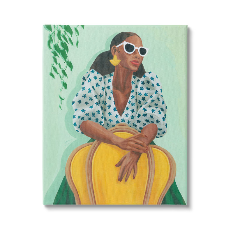 «Stylish Woman Trendy Portrait» par Grace Popp - impression, H 30 po x l 24 po x P 1,5 po, Toile tendue