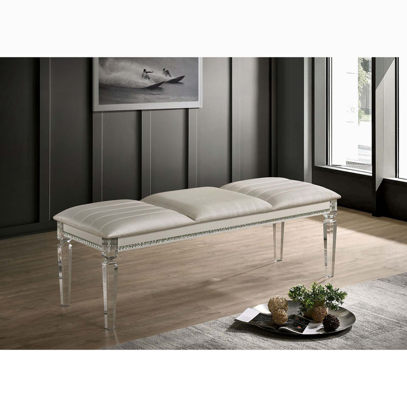 Elisabetta entryway bench, bedroom bench, dining bench, Beige, 19.65”H x 58.02”W x 18.02”D