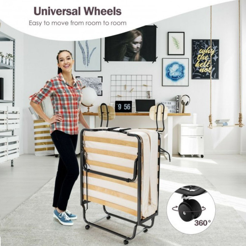 Oscar Metal Folding Bed With Memory Foam Mattress And Dust-Proof Bag