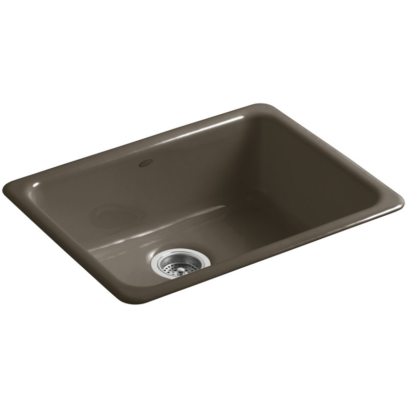 IronTones 24.25" L x 19" W x 8" Dual Mount Kitchen Sink, Roussillon Red