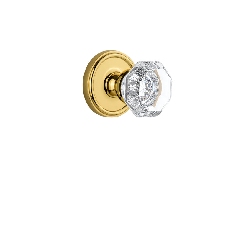 Rosette double avec bouton de porte en cristal Grandeur Georgetown Rosette, Laiton intemporel