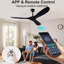 Ventilateur de plafond 52 po en ABS noir avec support standard à distance sans lumière pour le garage-1774535861