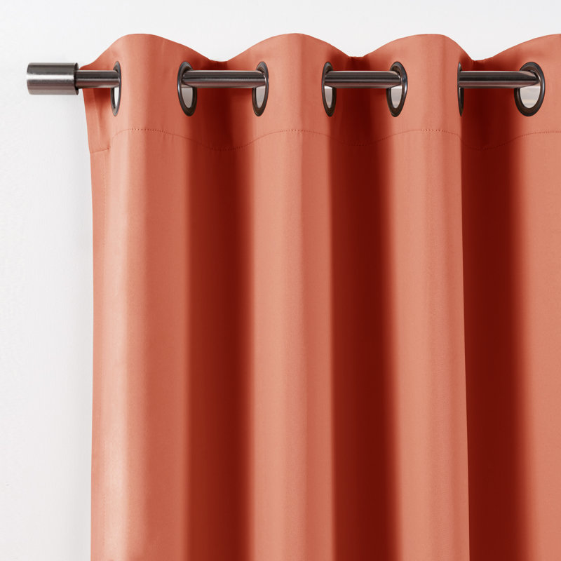 Adina Sevan Solid Thermal Grommet Curtain Panels, 52" W x 84" L, Apricot