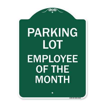 Signmission Designer Series Sign - Employee Of The Month  | Green & White 18" X 24" Heavy-Gauge Aluminum Architectural Sign | Protect Your Business & Municipality | Made In The USA