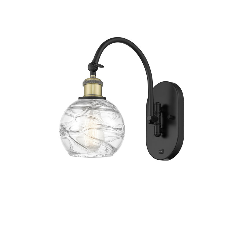 Essex Swing Arm Sconce, 11.75" H x 6" W x 13" D, LED, Black Antique Brass