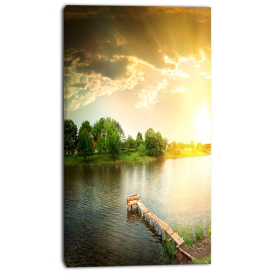 «Lake Under Evening Sun», reproduction de photo sur toile tendue