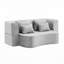 Canapé futon en tissu moelleux comprenant 4 coussins, aucun assemblage requis-848374537
