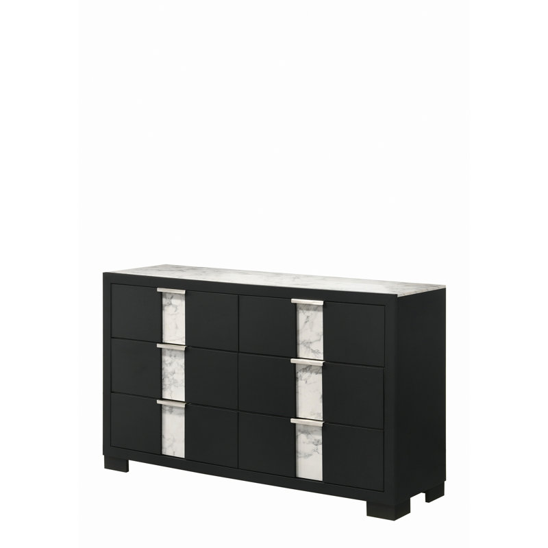 Commode en bois avec tiroirs et glissières en métal, commode de rangement pour la chambre à coucher