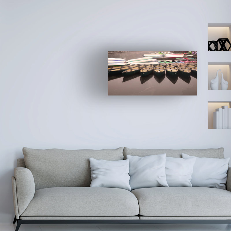 Art sur toile «Bachelor, bateaux à rames au lac Dows», H 10 po x l 19 po