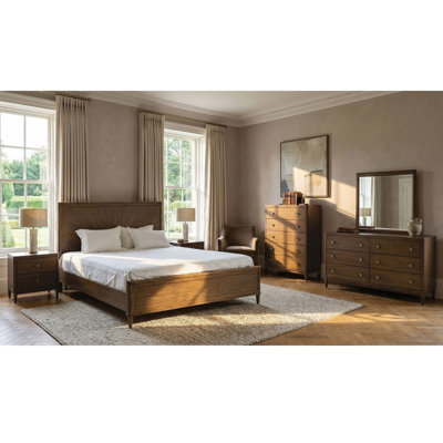 Table de chevet 1 pièce avec ports USB, finition noyer, tiroirs à queue d'aronde et bords arrondis, armoire de rangement pour chambre à coucher