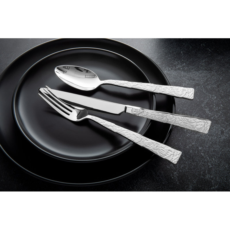 Shale Flatware Set - Service for 4, Silver