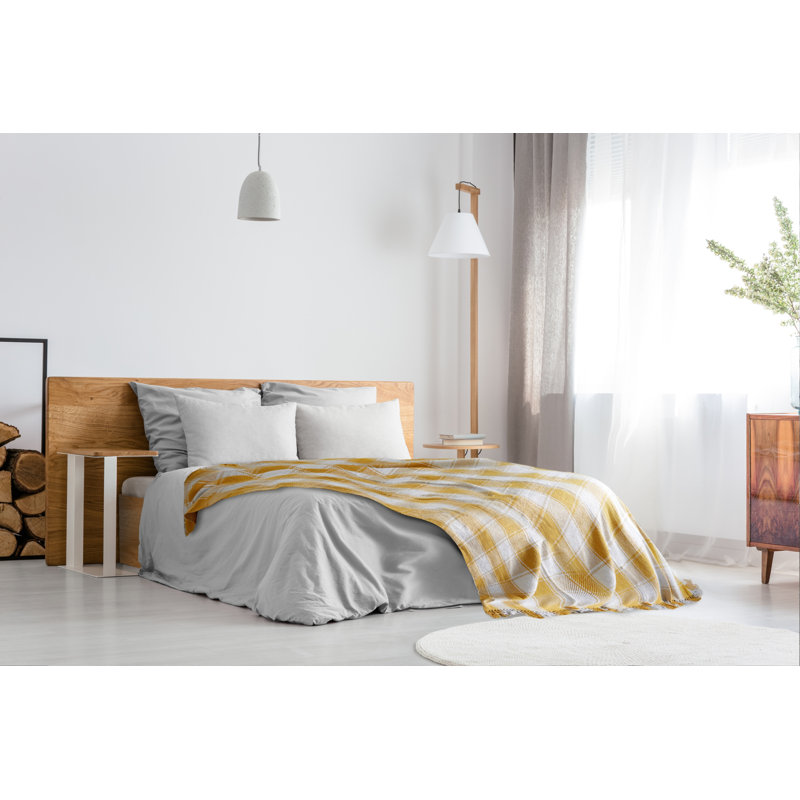 Allardt Throw Blanket, 178cm W x 254cm L, Ochre