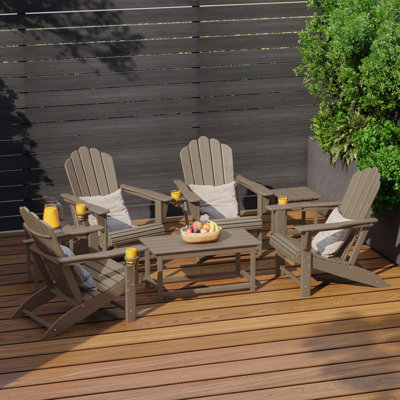 Ensemble de conversation d'extérieur en poly 7 pièces Adirondack