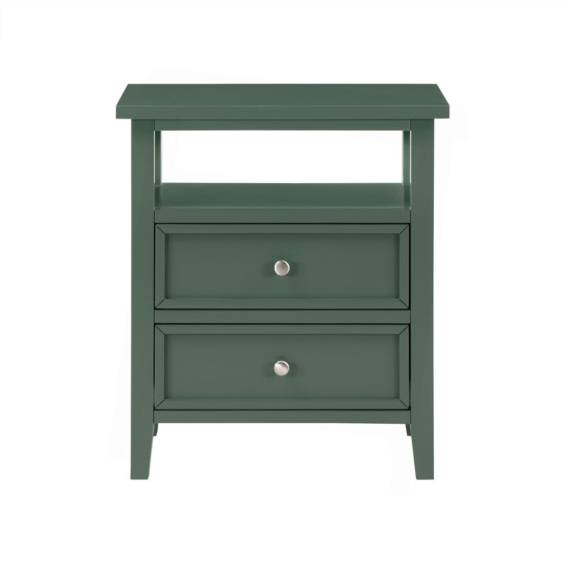 Weston 2 Drawer Nightstand, Antique Green
