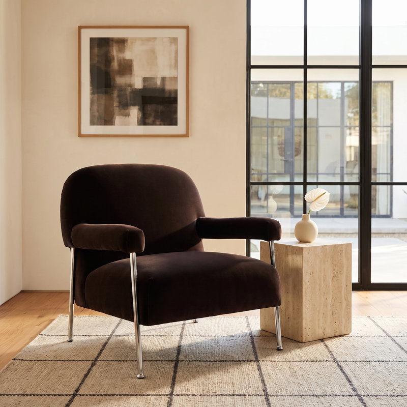 Vieira Gabriette Chair Armchair, Surrey Plum Performance Velvet