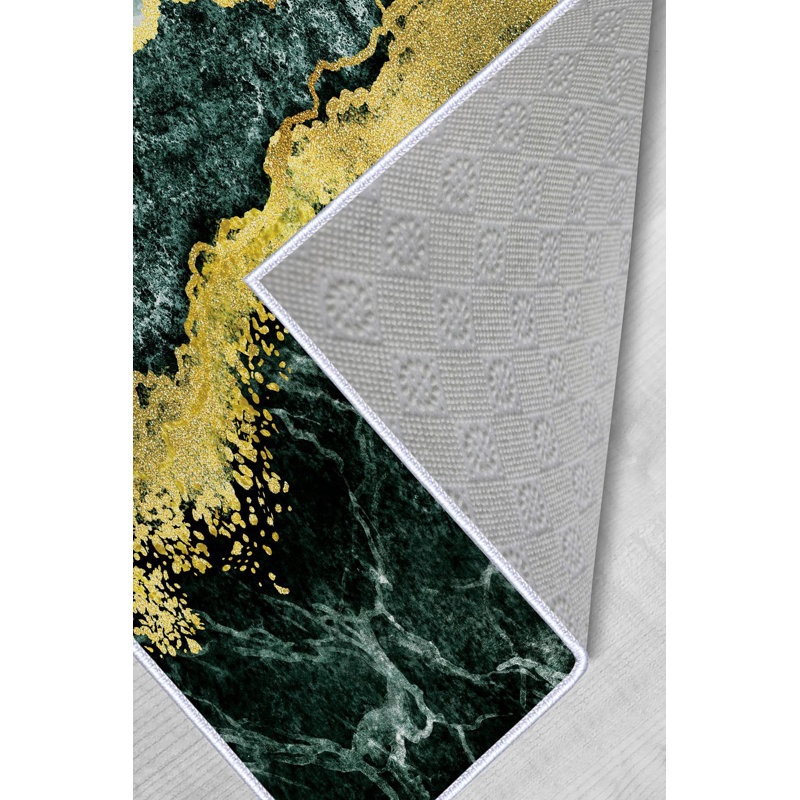 Stylish Hall Carpet, 2.6 x 4.9 Feet, 100% Polyester, 650 g/m² | Antibacterial, Non-Slip PVC Underside, 0.3 in Pile Height | Machine Washable, 3D Digital Printing, Perfect for Any Entryway or Living Space