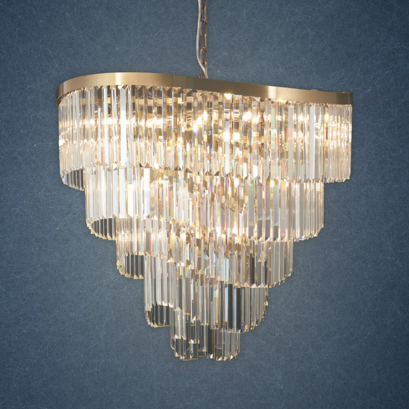 Deberry 16 - Light Crystal Pendant, Satin Brass