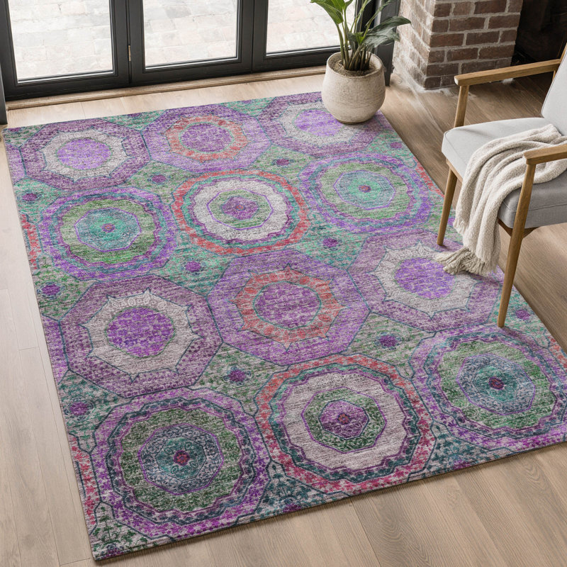 Tapis Premium lavable à la machine Mayfield, 10 pi x 14 pi, Mauve