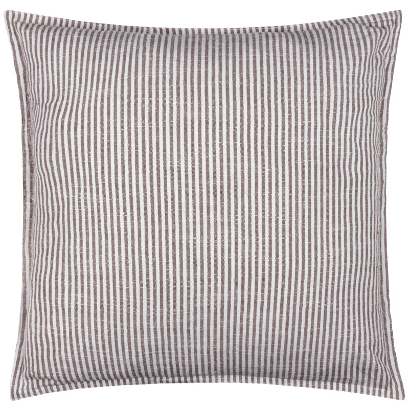 Truro Stripe Striped Square Cushion, Brown, Polyester