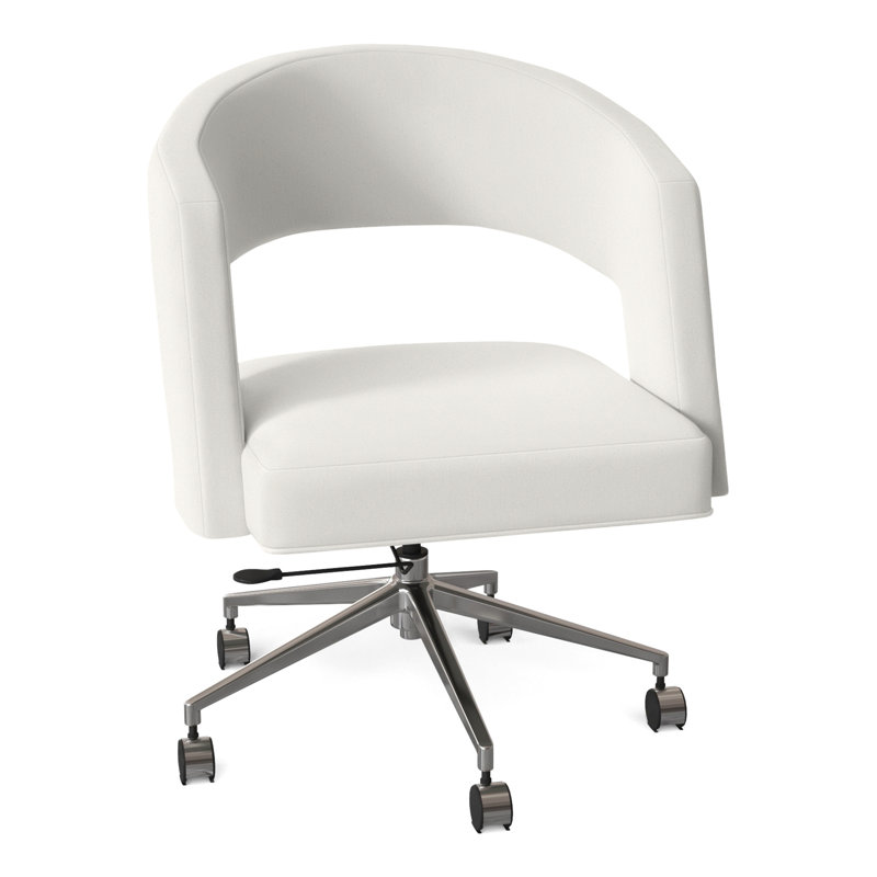 Bryant Leather Task Chair, Perigold Sumptuous Chenille II Sky