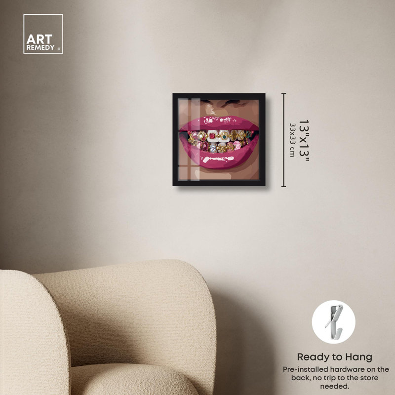 «Ruby T dents Shadowbox Print» par Art Remedy, H 13 po x l 13 po, Noir
