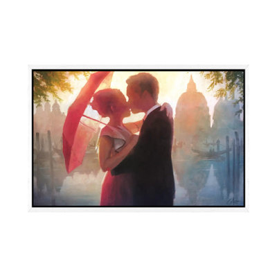 Red Umbrella In Venice 1 Piece Wall Art on Canvas