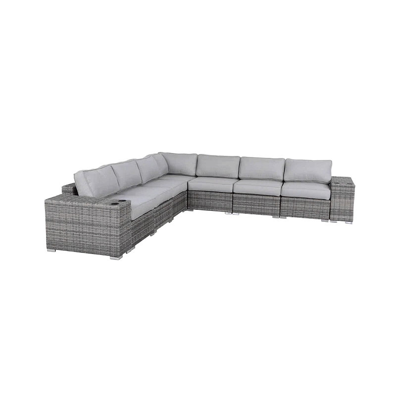 Canapé d'extérieur en osier entièrement assemblé - Mobilier de patio pré-assemblé à installation rapide