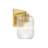 Brass Wall Light with Ribbed Glass Shade