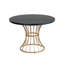 Table de salle à manger rustique-moderne de 42 pouces pour 4, placage de chêne avec base piédestal noire élégante, table de cuisine compacte