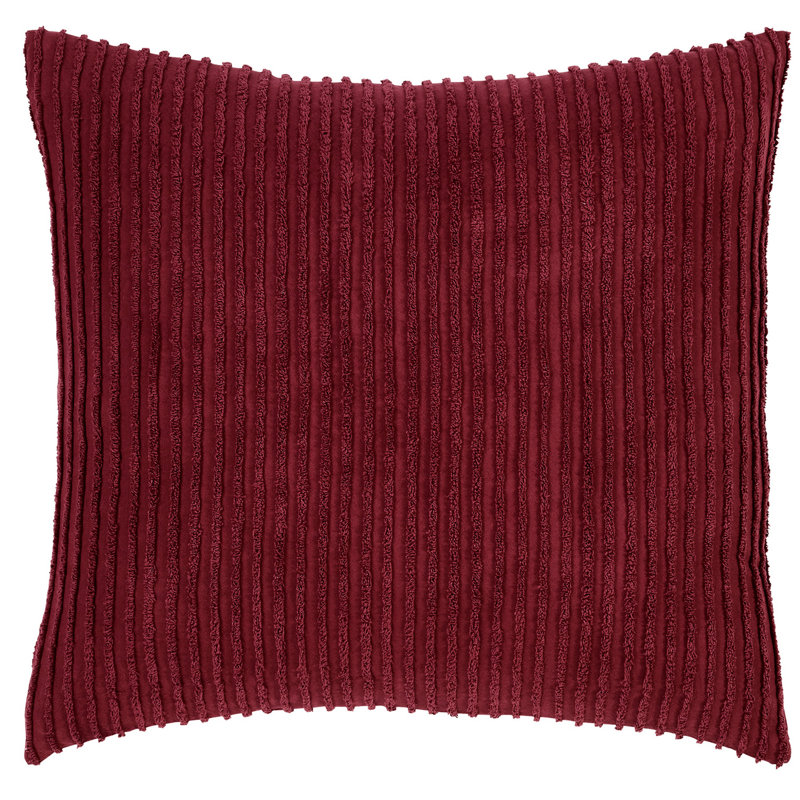 Housse de coussin 100% coton Jullian, Taie décorative européenne, Bourgogne