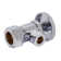 Round Handle Angle Stop Shut Off Valve, 1/2" Copper Pipe Inlet with 3/8" Compression Outlet