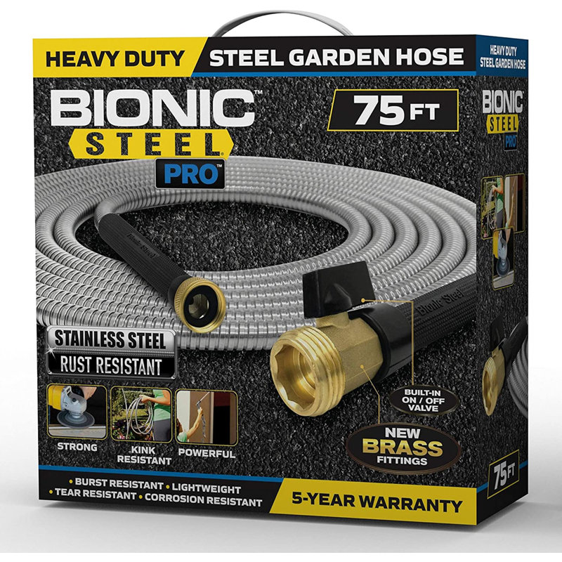 Pro Bionic Stainless Steel Garden Hose, 75 ft