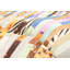 Tapis violet / brun / jaune en cuir de vache Patchwork