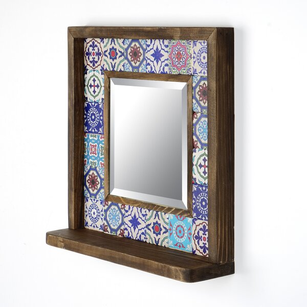 Bless International Wood Flat Wall Mirror 