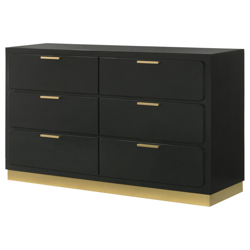 Commode 6 tiroirs Sophia, Noir