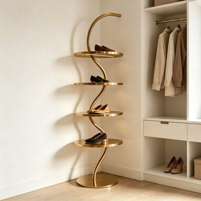 Gold Spiral Display Stand 5 Tier Shelf