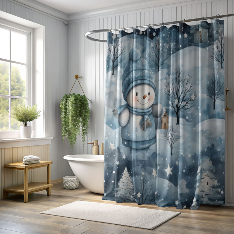 Rideau de douche Snowy, H 74 po x l 71 po
