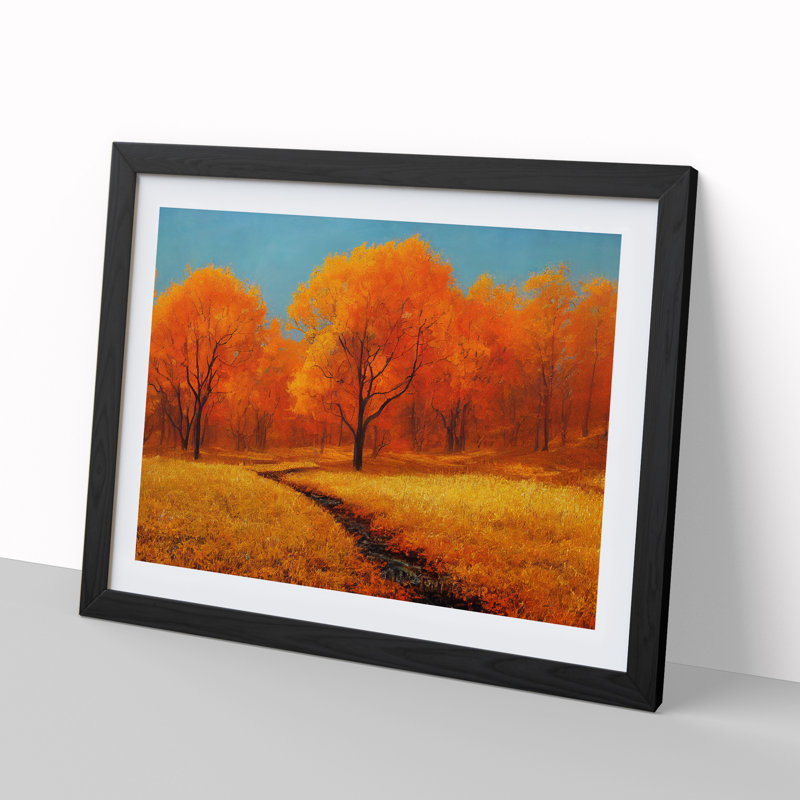 Effervescent Autumn Forest - Single Picture Frame Print, Black Framed, 46cm H x 64cm W x 2cm D