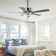 52" Large Chrome Seashell Shade Ceiling Fan w 3 Light