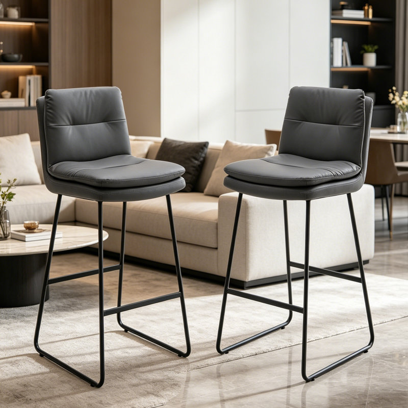 Carena Upholstered Bar Stool, Grey