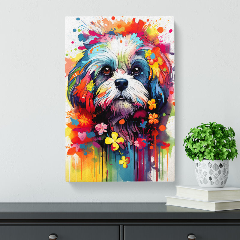 Shih Tzu Informel - Wrapped Canvas, 76cm H x 50cm W x 3cm D