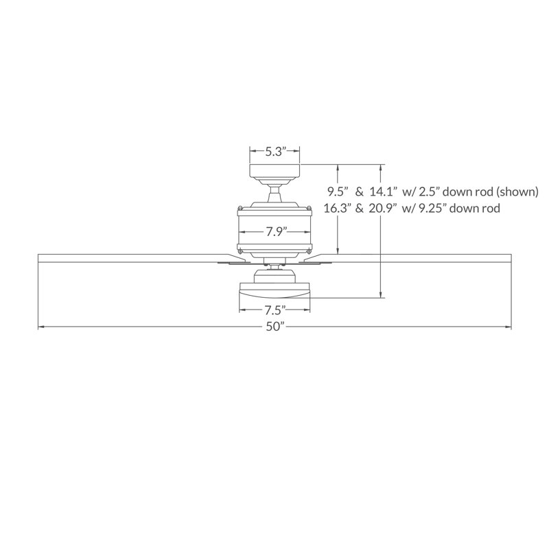 Industry LED Downrod Ceiling Fan, Maple, Galvanized, Remote Control