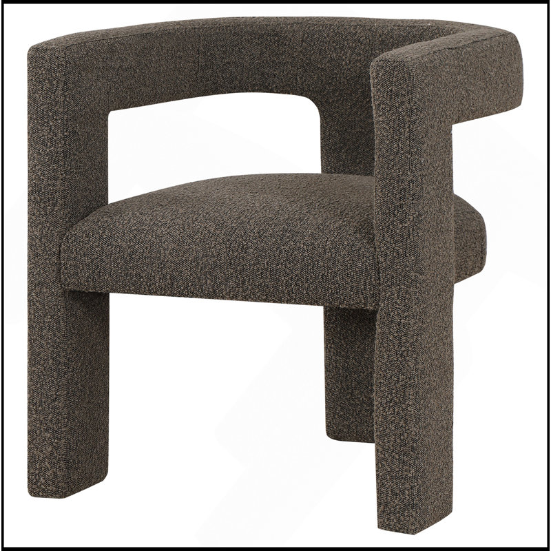 Chaise d'appoint rembourrée 1pc Contemporary Boucle, Brun