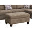 Canapé modulaire 103,5 po en tissu brun, méridienne orientée vers la droite et rangement, 2 coussins, coussins de dossier, canapé modulaire rembourré en mousse, siège d'appoint