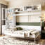Lit double blanc, avec tablettes et multifonctionnel, peu encombrant, facile à utiliser, pour les appartements-1847893451-1847893301