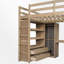 Lit mezzanine avec bureau encastré et rangement-106601839