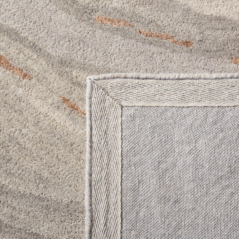 Olympia Soho Hand Tufted Wool/Cotton Abstract Rug in Beige/Gray, Runner 2'3" x 8'