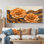 Automne fleurs de souci sur glissoire en bois II - Art mural souci pour le salon