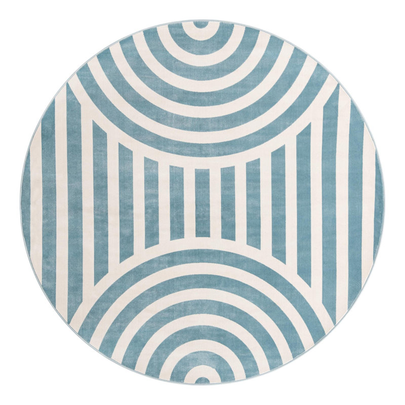 Unique Loom Lines Whimsy Kids Rug, Round 7'10"